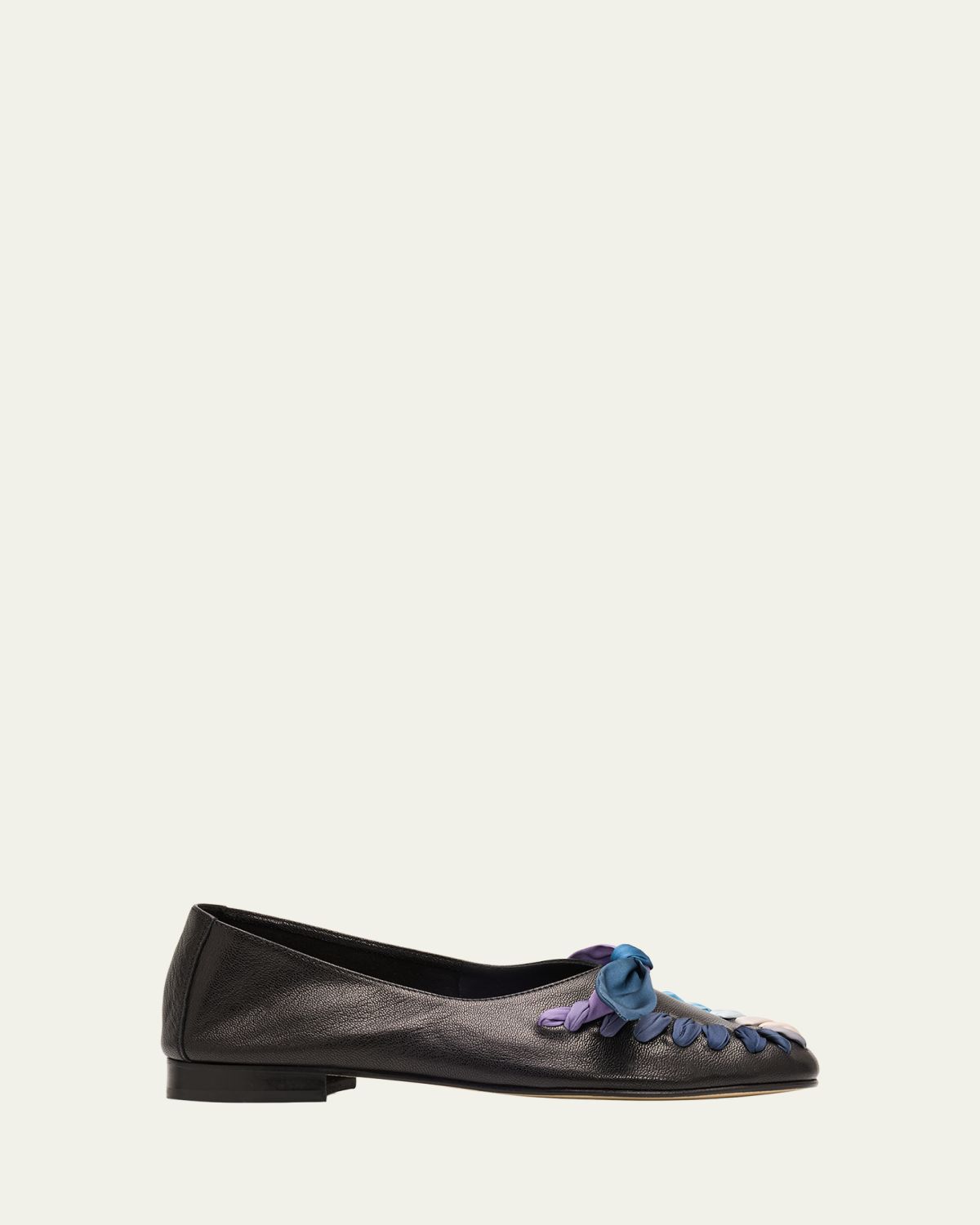 HEREU Juliol Foulard Leather Deconstructed Loafers