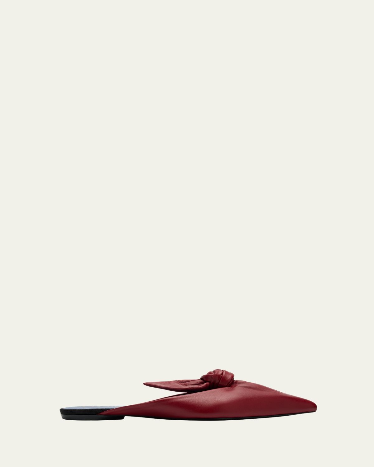 Lanvin Bow Leather Mule Flats