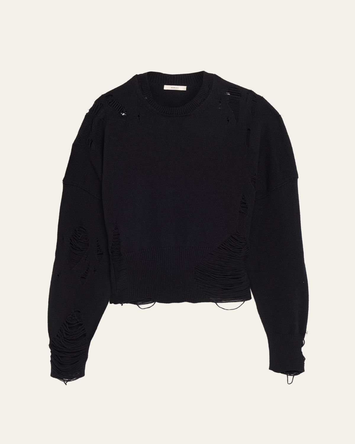 HAIKURE Marcy Distressed Wool Crewneck Sweater