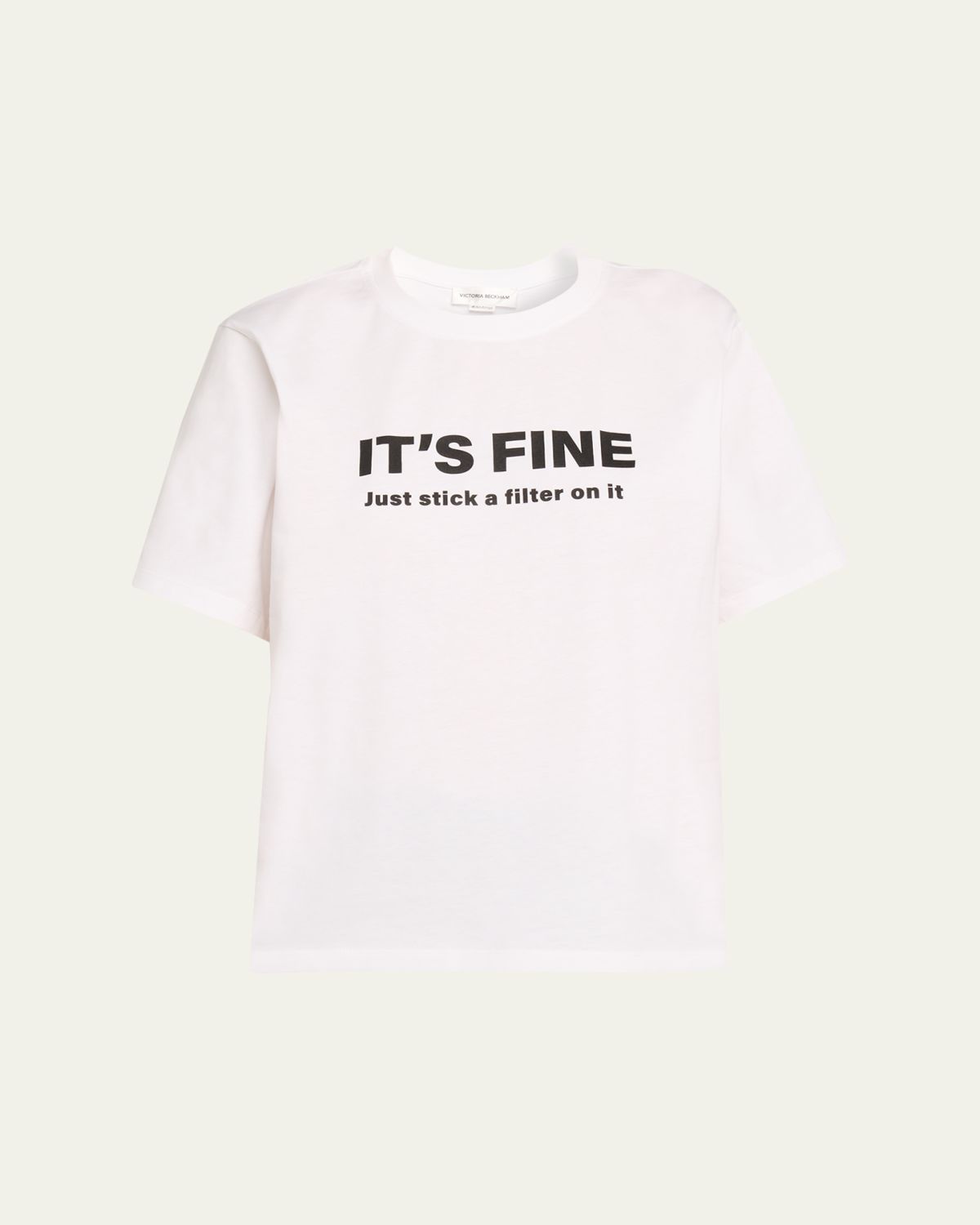 Victoria Beckham It's Fine Slogan Short-Sleeve T-Shirt