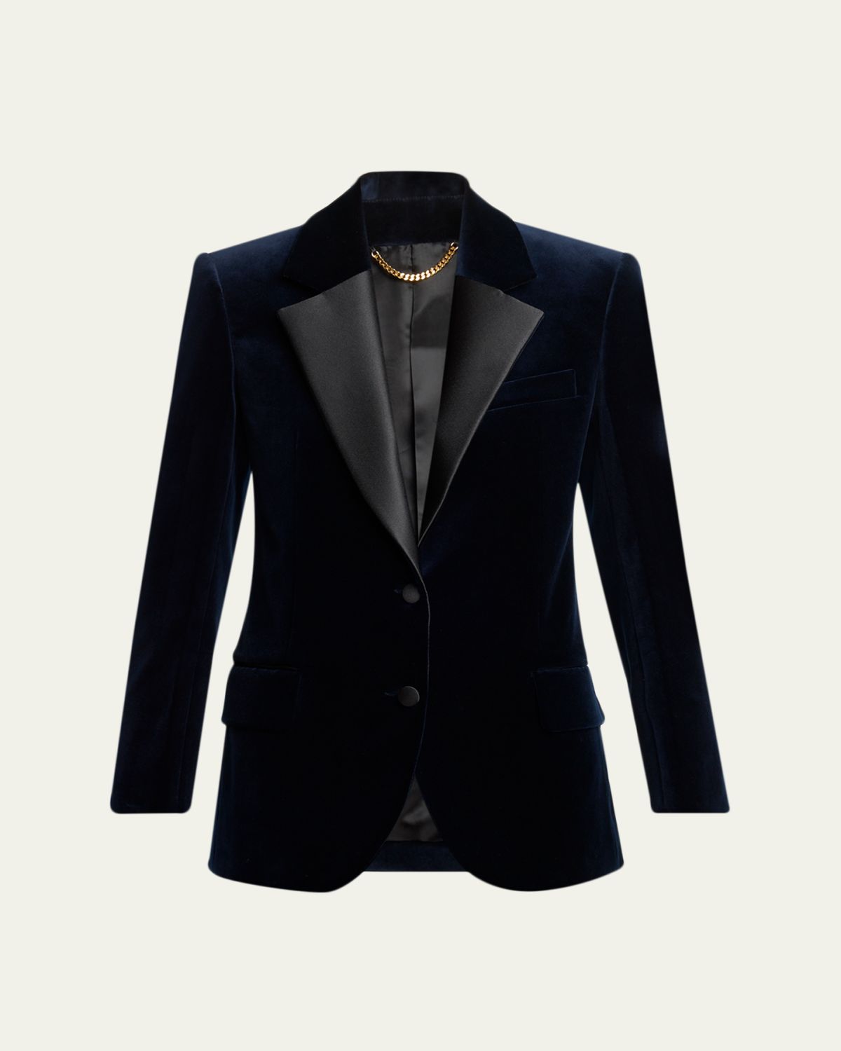 Victoria Beckham Single-Breasted Velvet Tuxedo Jacket