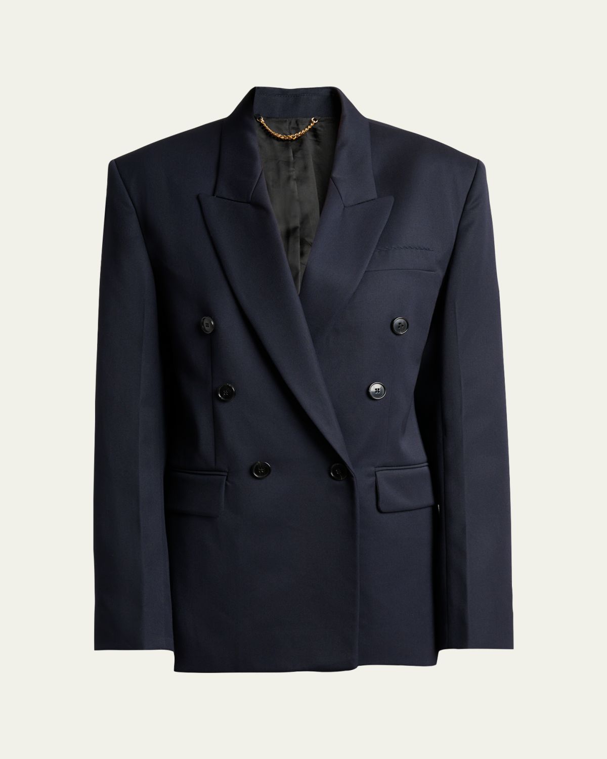 Victoria Beckham Double-Breasted Relaxed Blazer Jacket