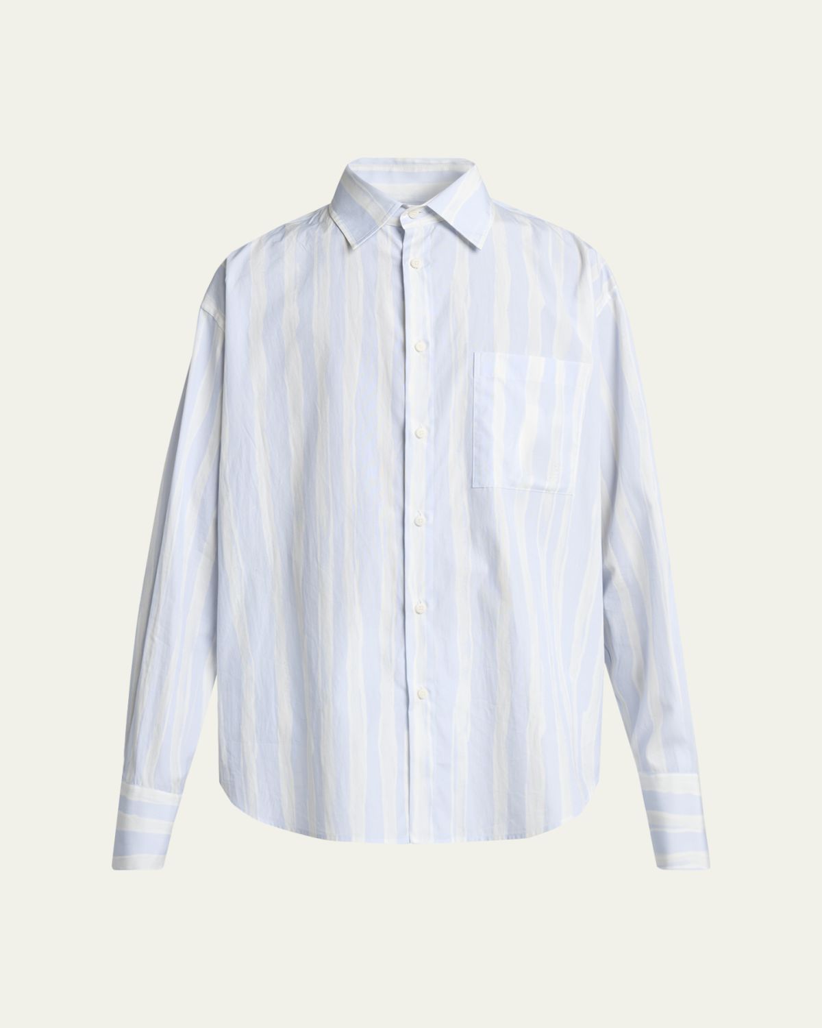 Jacquemus Men 's Candy Stripe Relaxed Cotton Button-Down Shirt