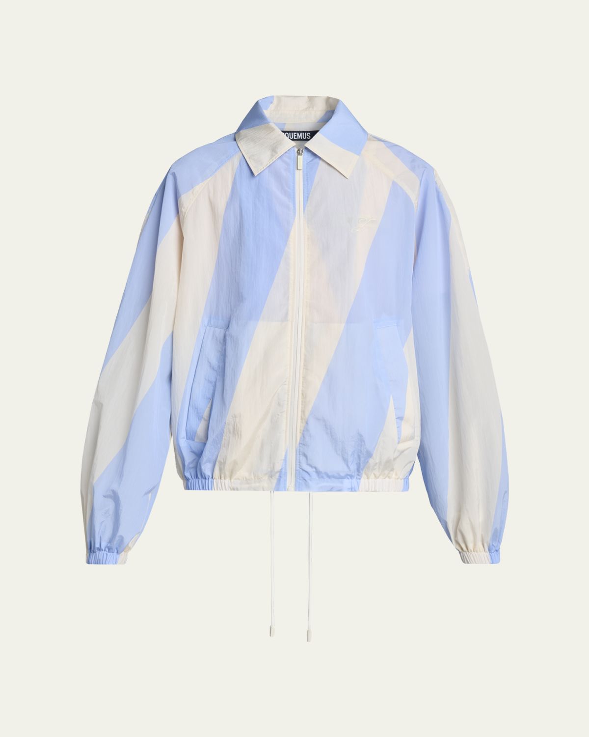 Jacquemus Men's Wide-Stripe Nylon Shirt Jacket