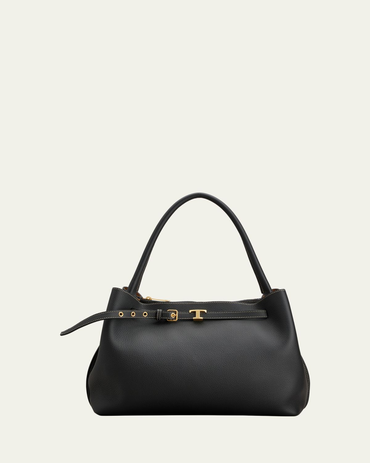 Tod's Small Timeless T Belted Leather Shoulder Bag