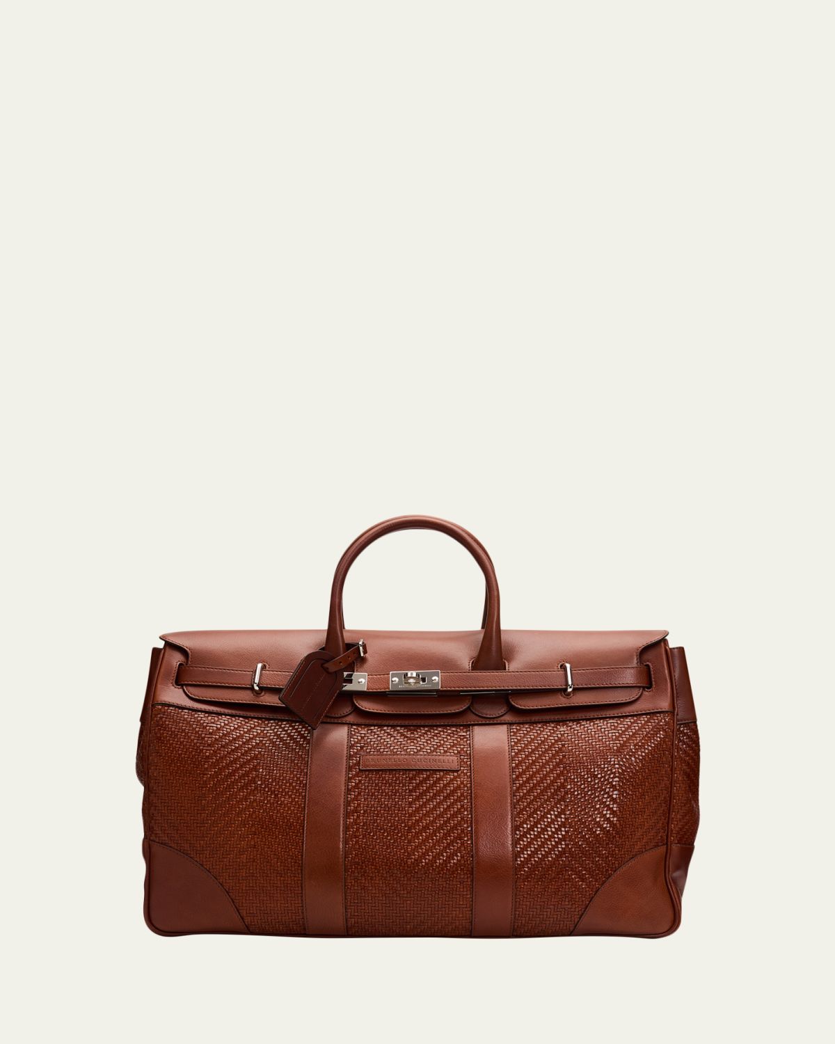 Brunello Cucinelli Men's Braided Leather Duffel Bag | Thumbnail 6 Brunello Cucinelli Men's Braided Leather Duffel Bag | Thumbnail 6