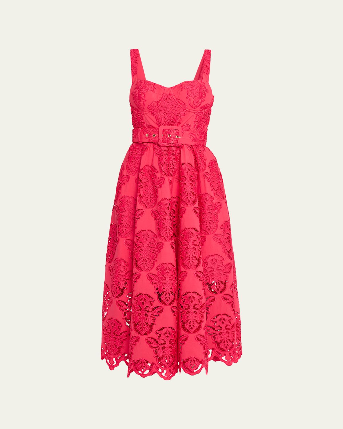 Cara Cara Calypso Embroidered A-Line Midi Dress