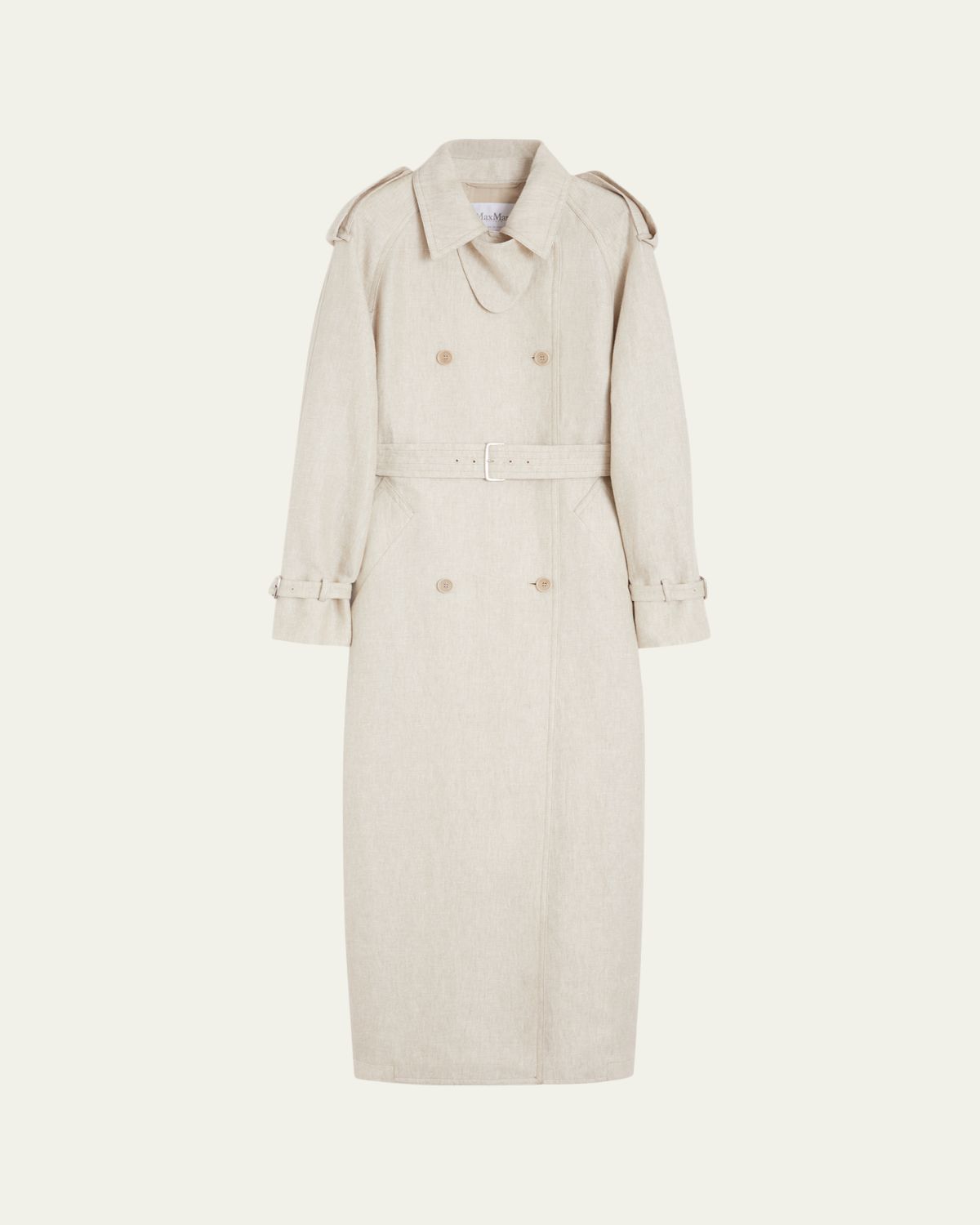 Max Mara Pure Linen Drill Double-Breasted Duster Coat | Thumbnail 6 Max Mara Pure Linen Drill Double-Breasted Duster Coat | Thumbnail 6