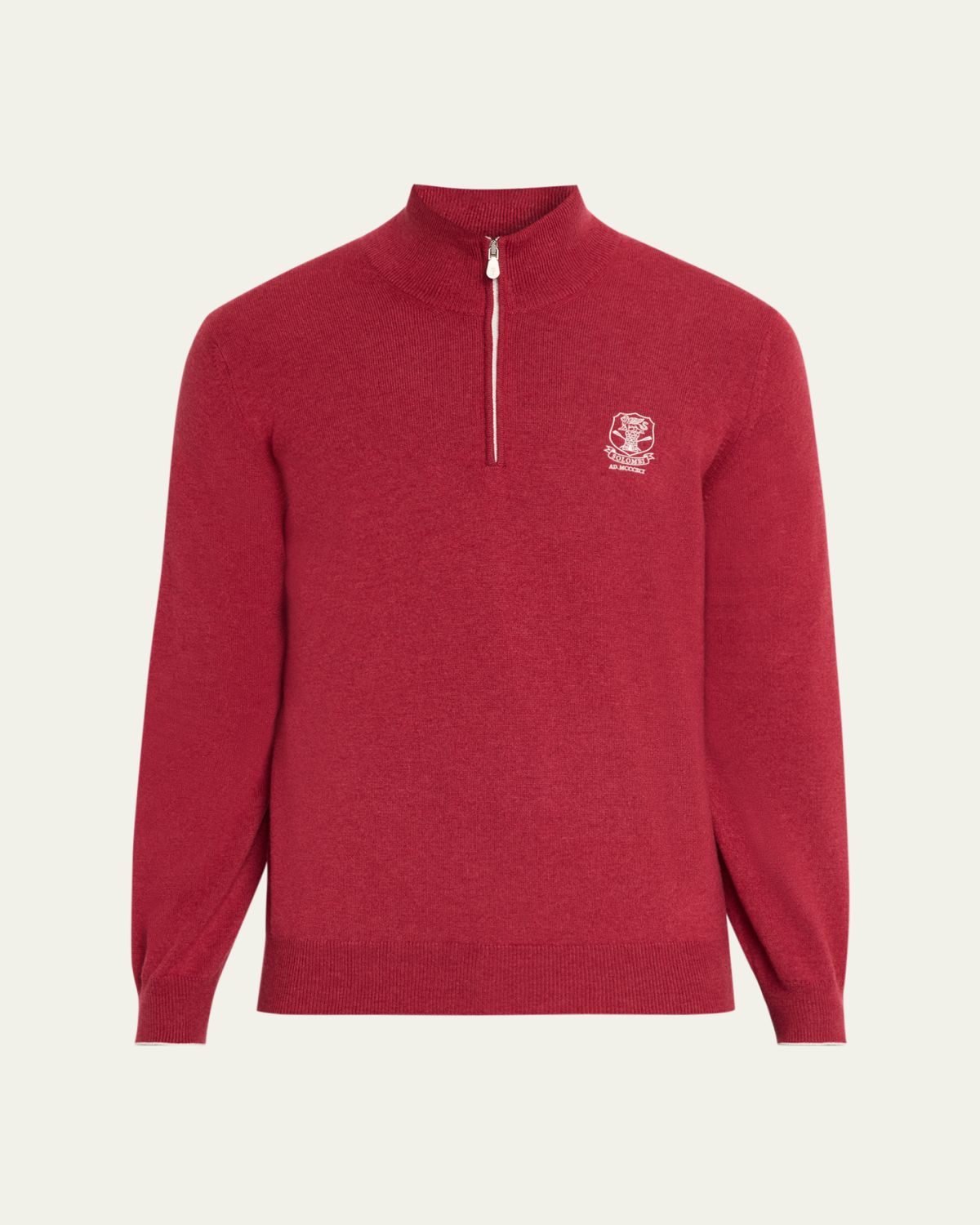 Brunello Cucinelli Men's Cashmere Logo Half-Zip Turtleneck Sweater | Thumbnail 6 Brunello Cucinelli Men's Cashmere Logo Half-Zip Turtleneck Sweater | Thumbnail 6