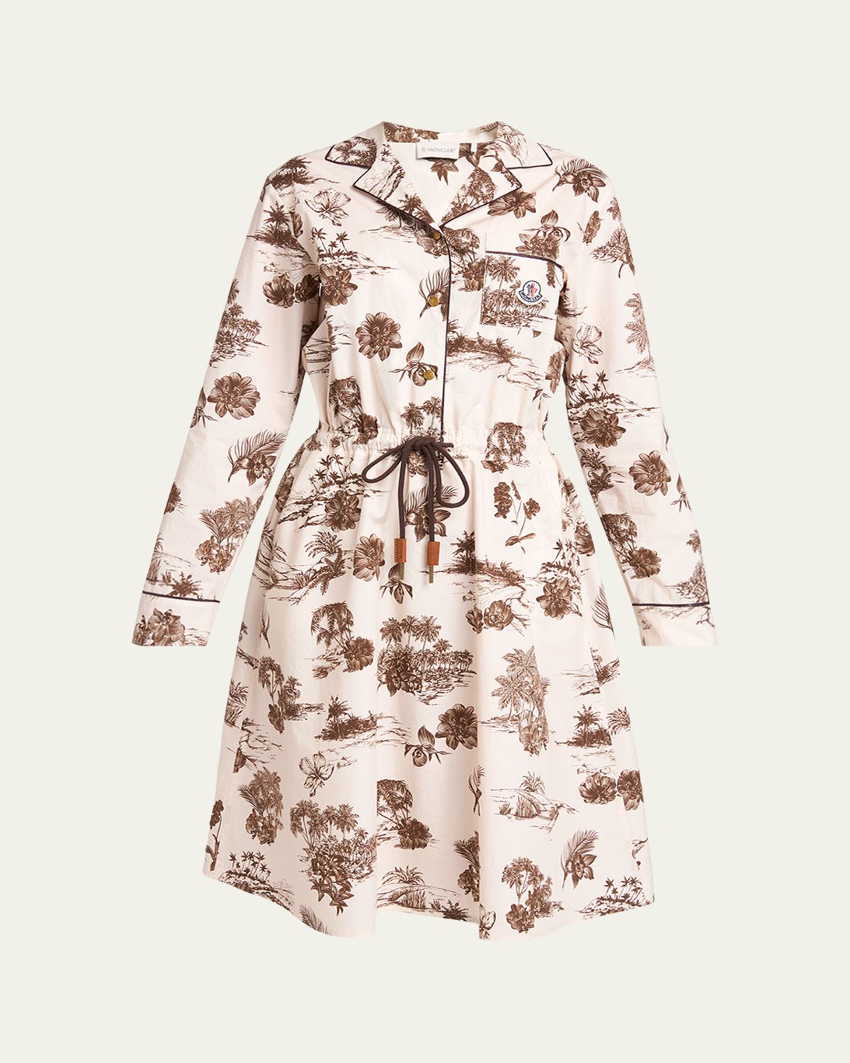 Moncler Floral-Print Shirtdress