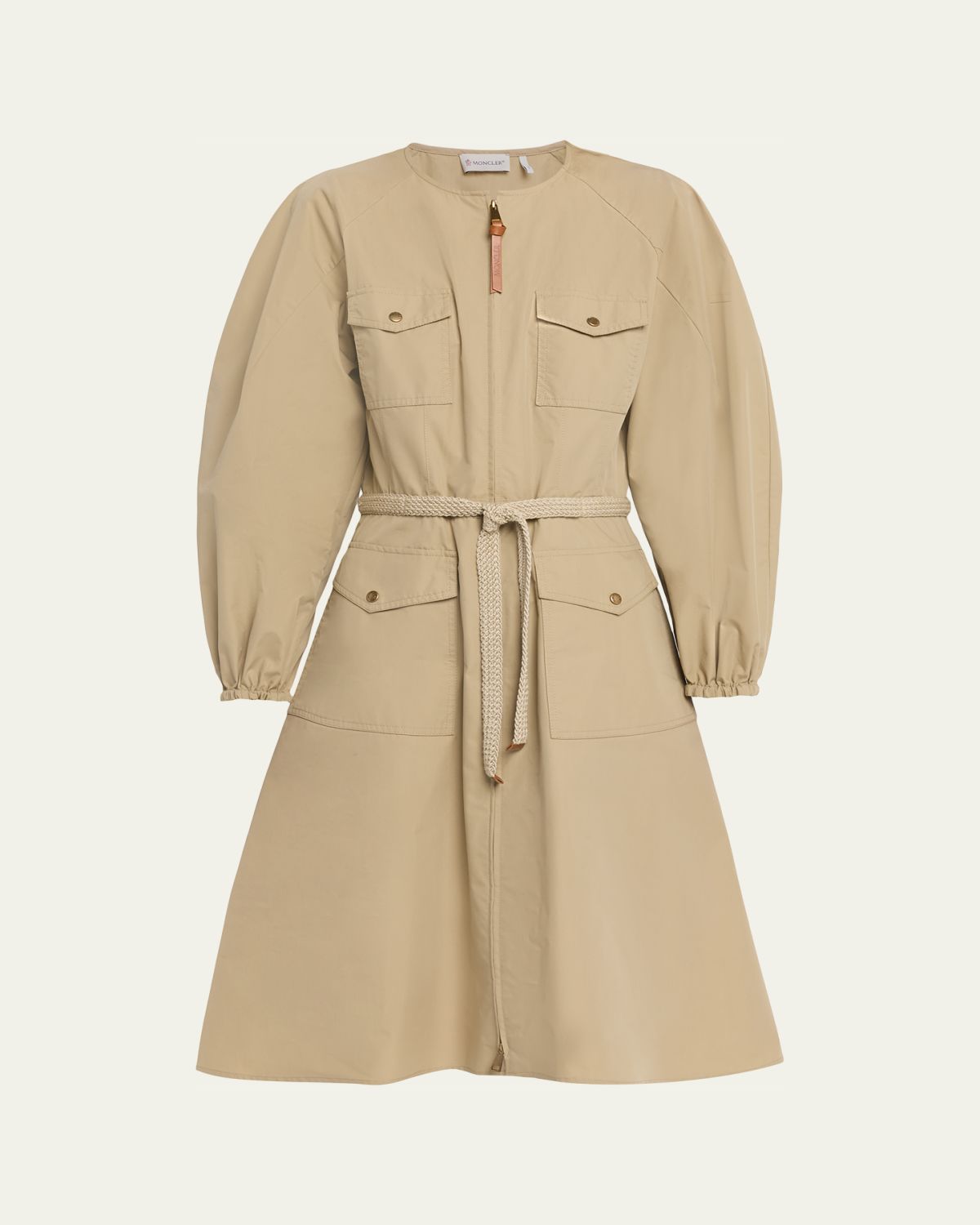 Moncler Pleated Poplin Dress