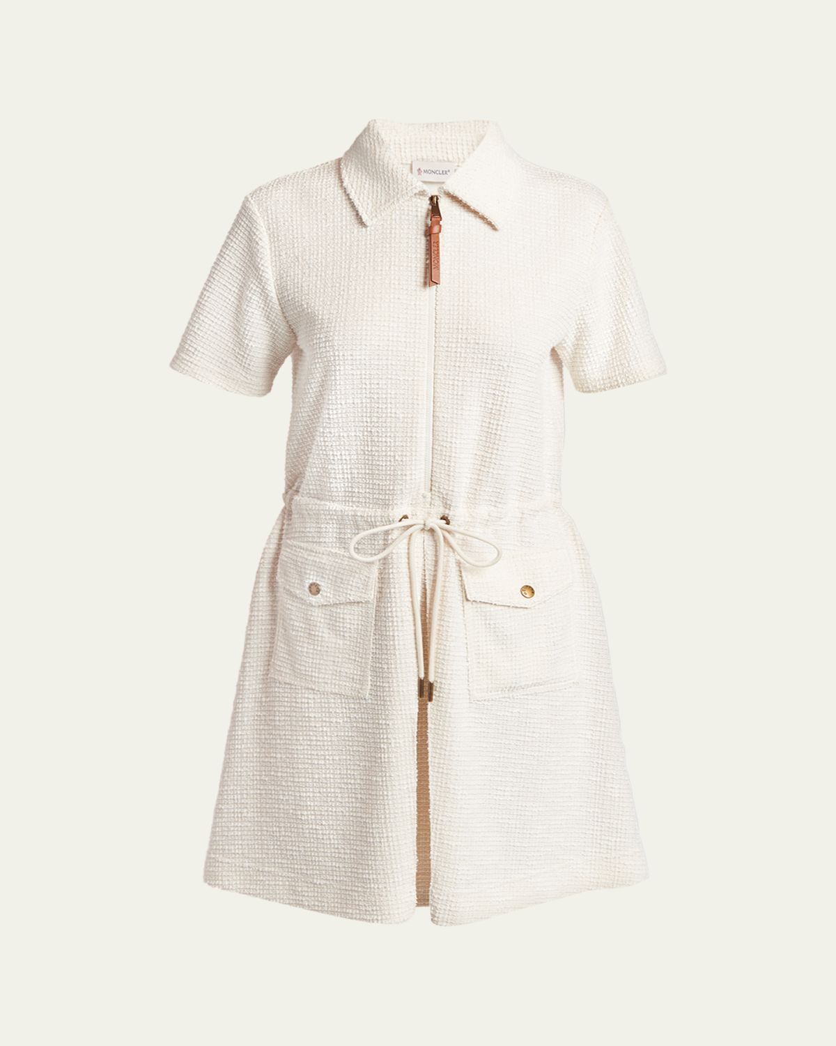 Moncler Bouclé Short-Sleeve Mini Dress