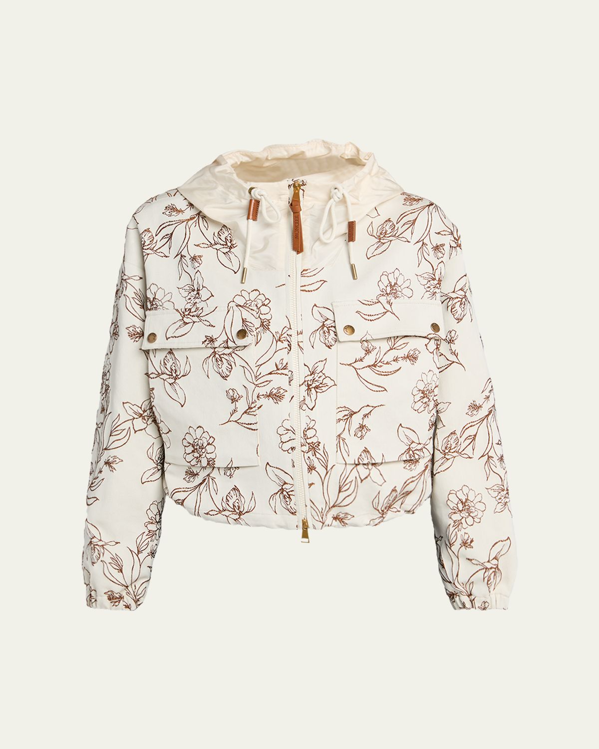 Moncler Nepeta Hooded Floral Print Jacket