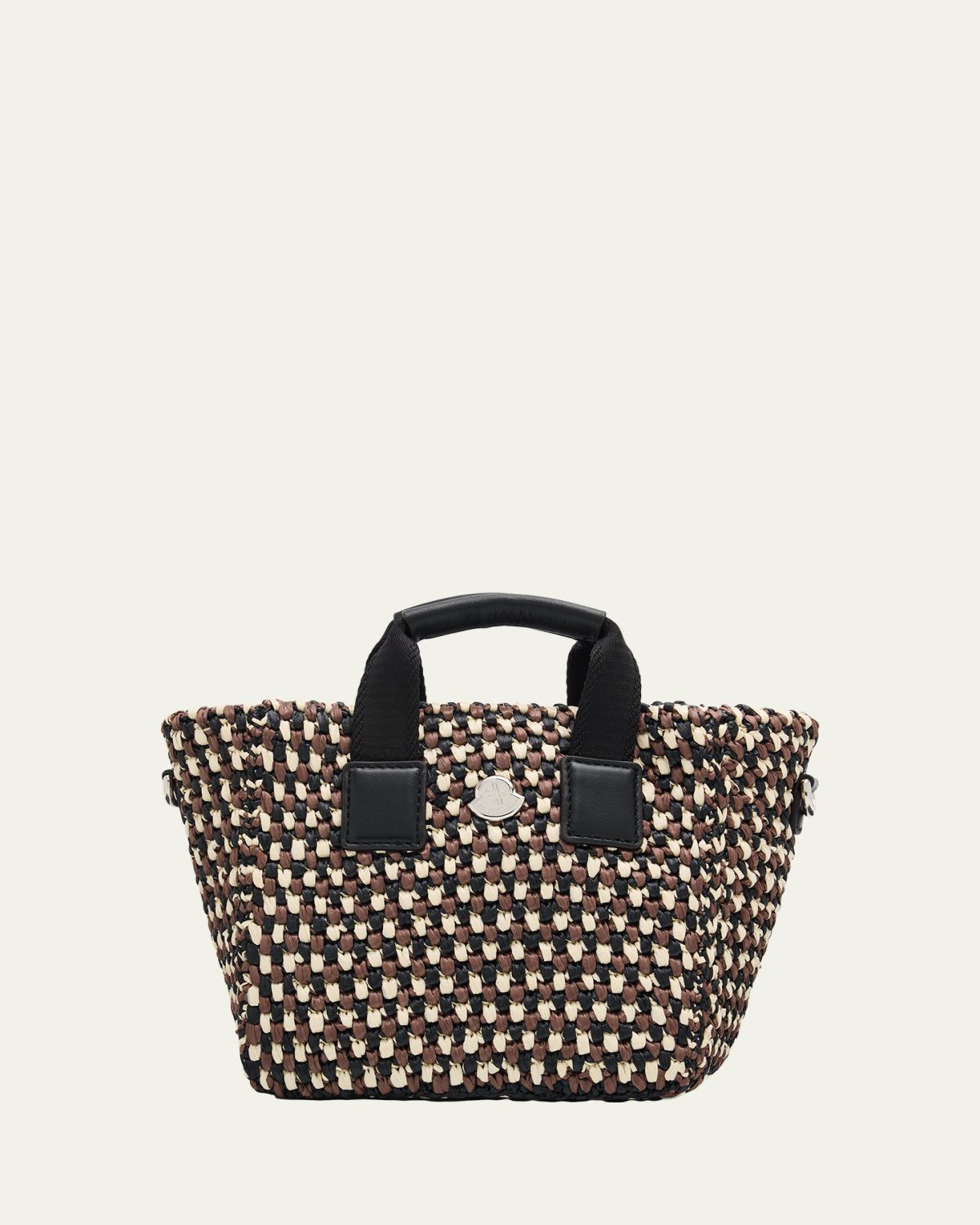 Moncler Caradoc Micro Raffia Crochet Tote Bag
