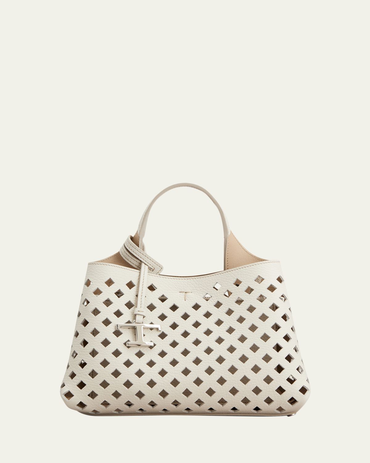 Tod's Micro Timeless T Cutout Leather Shoulder Bag