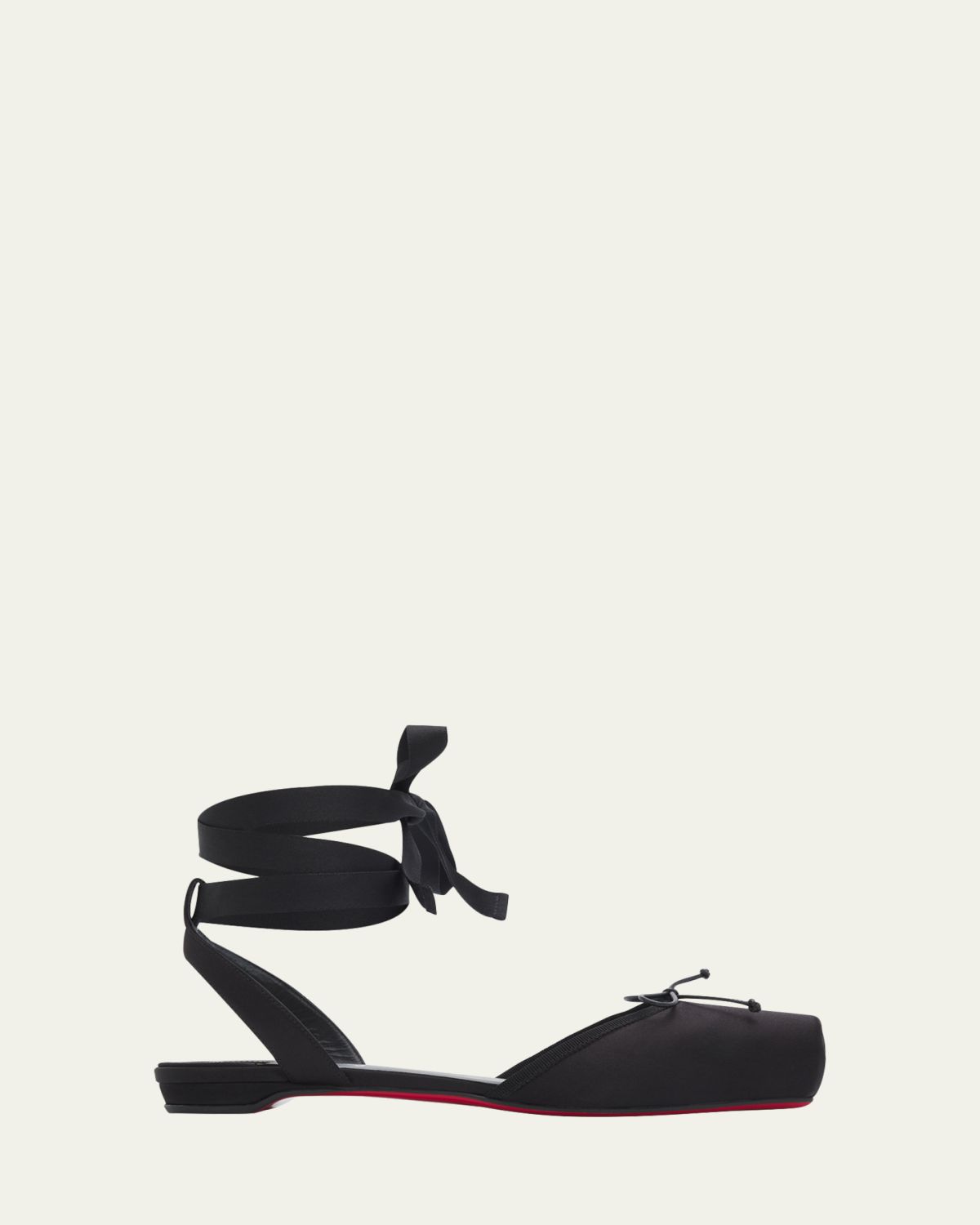 Christian Louboutin Cassia Satin Lace-Up Ballerina Flats | Thumbnail 6