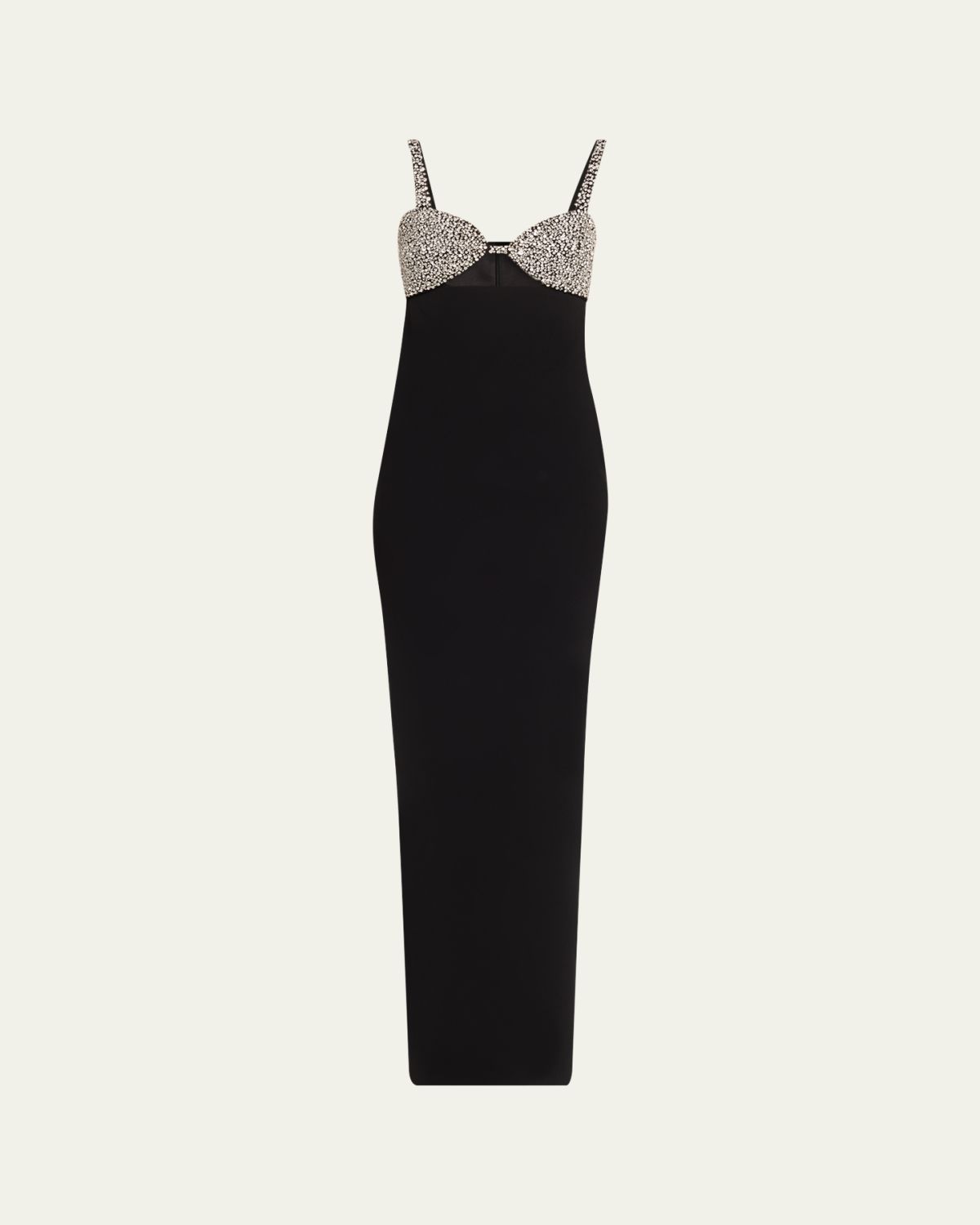 The New Arrivals by Ilkyaz Ozel Lux Crystal-Embellished Cutout Column Gown