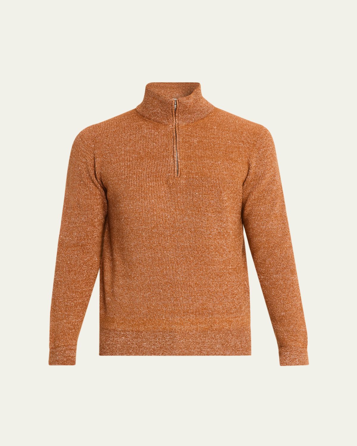 Fioroni Men's Cashmere/Linen Melange Ribbed-Knit Half-Zip Sweater | Thumbnail 6 Fioroni Men's Cashmere/Linen Melange Ribbed-Knit Half-Zip Sweater | Thumbnail 6