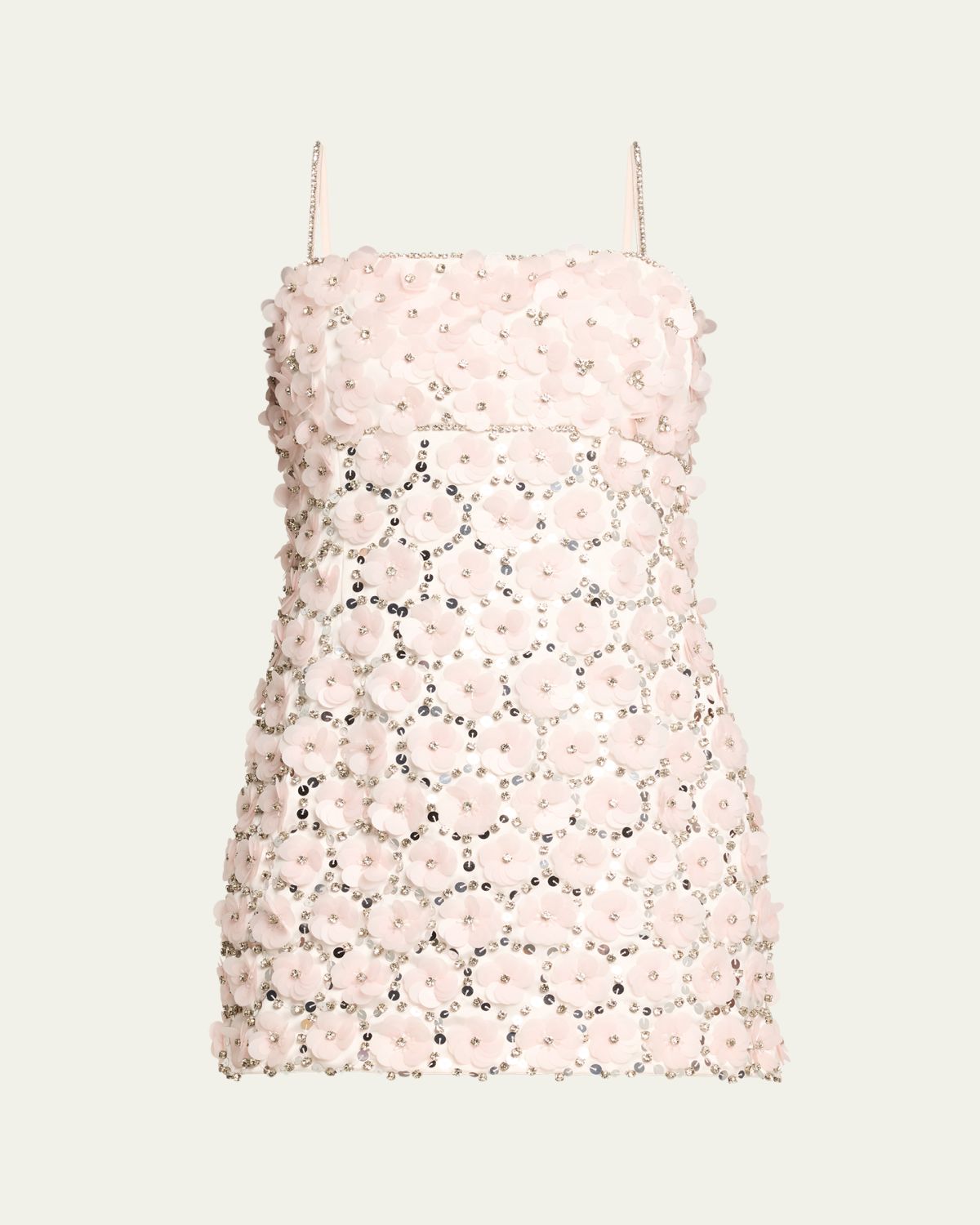 LoveShackFancy Katarina Floral Embellished Mini Dress