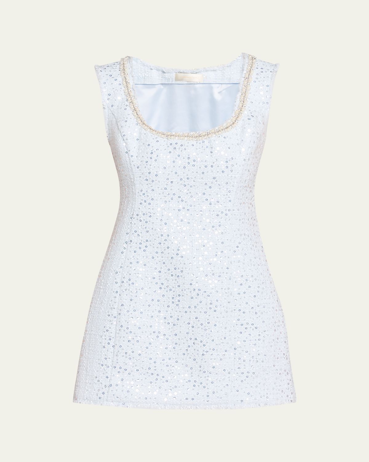 LoveShackFancy Adelaine Sequined Tweed Mini Dress