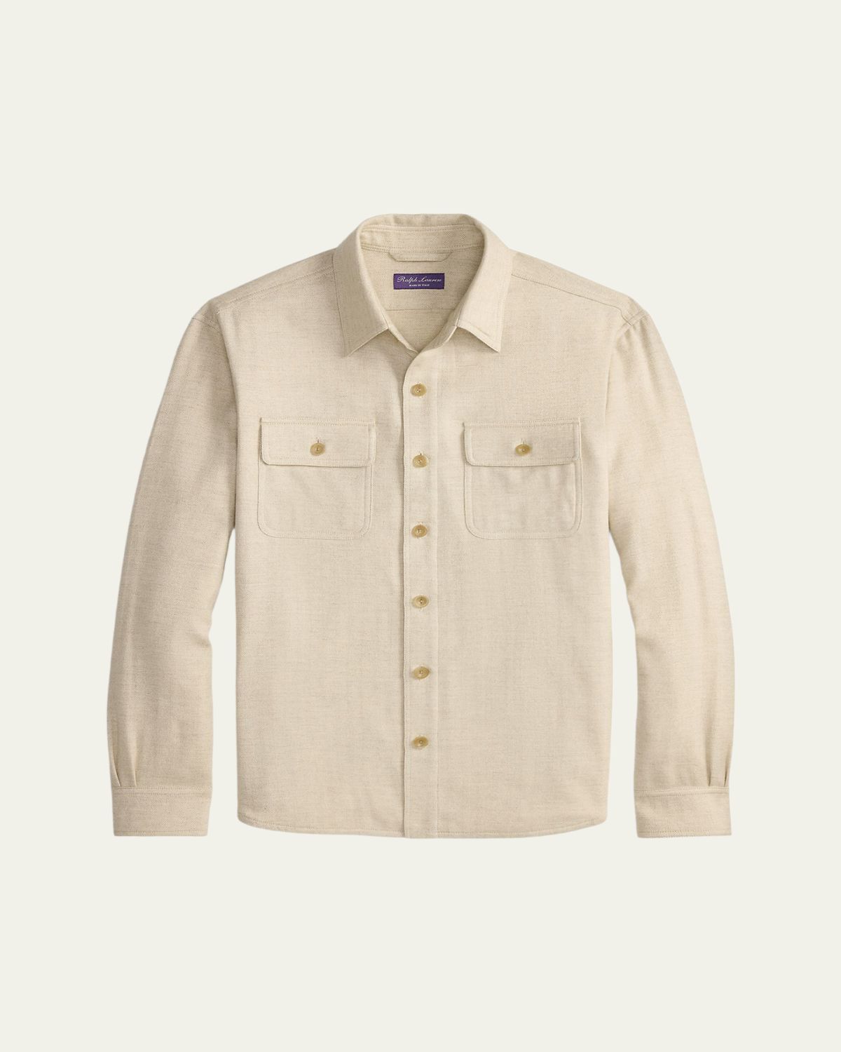 Ralph Lauren Purple Label Men's Cashmere Chevron-Woven Overshirt