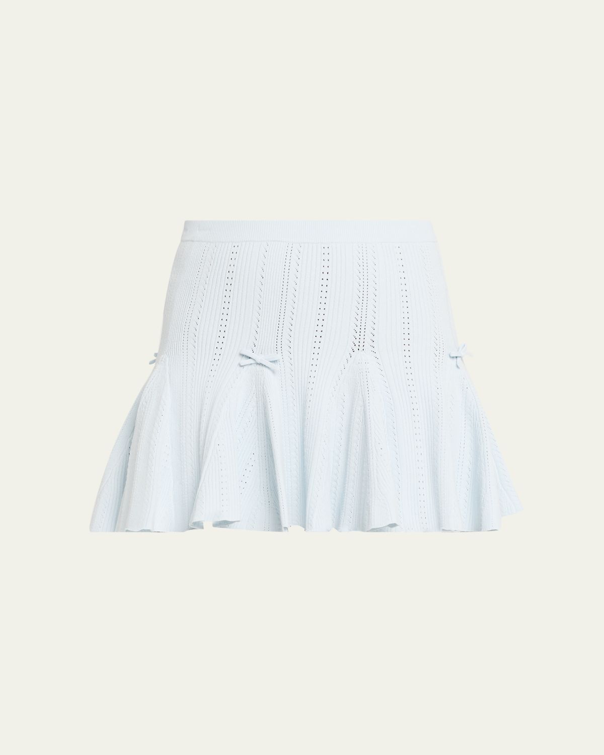 LoveShackFancy Meryl Rib Pointelle Mini Skirt