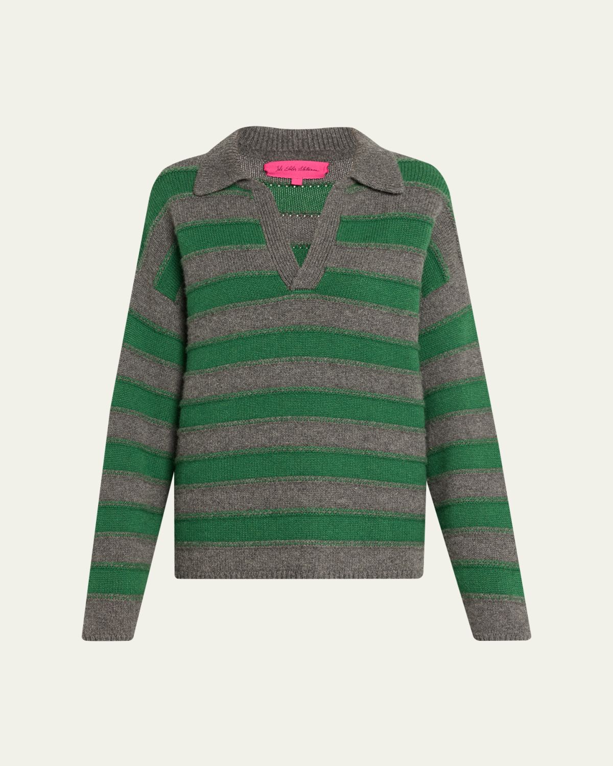 The Elder Statesman Dume Cashmere Stripe Rugby Sweater