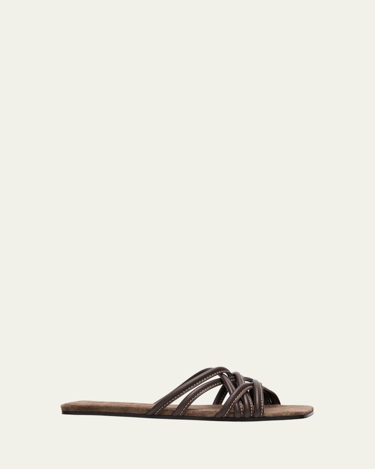 Brunello Cucinelli Leather Strappy Slide Sandals