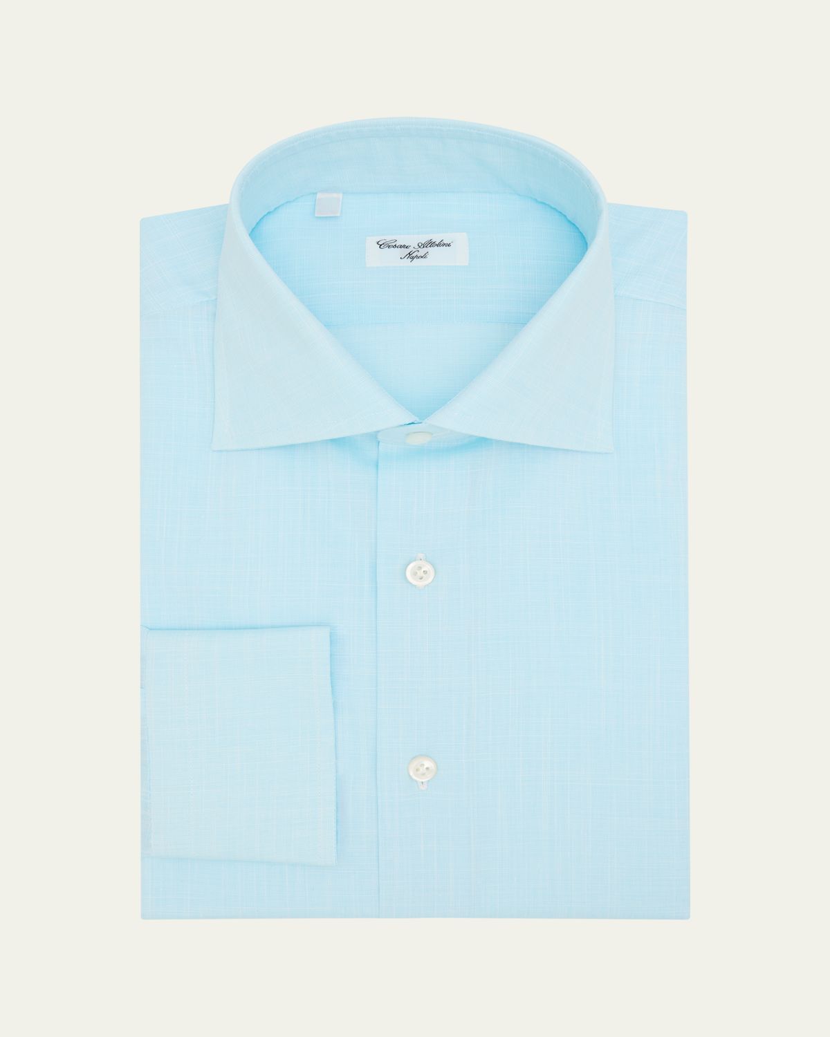 Cesare Attolini Men's Slubbed Check Cotton Dress Shirt