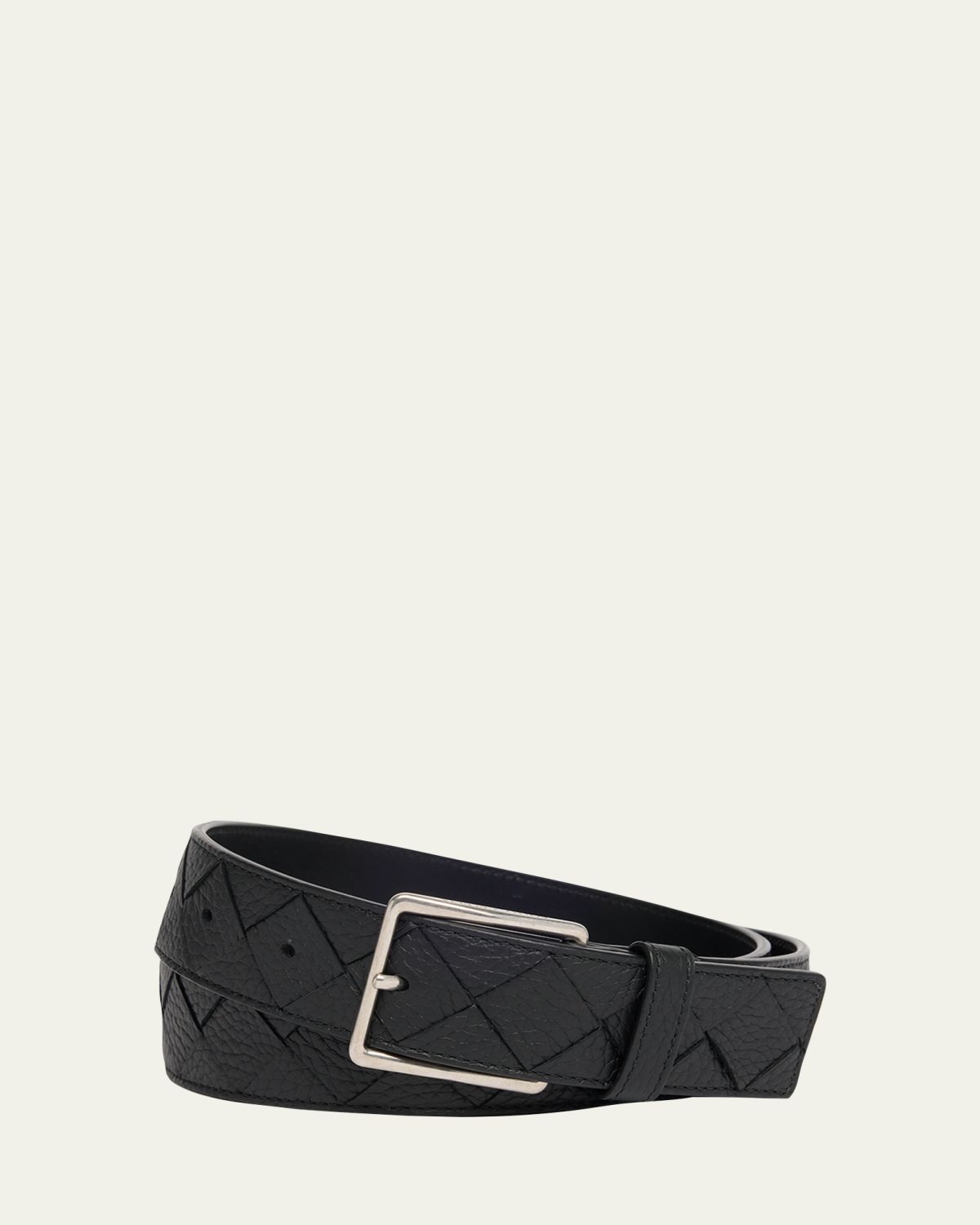 Bottega Veneta Men's Intrecciato Reversible Leather Belt | Thumbnail 3
