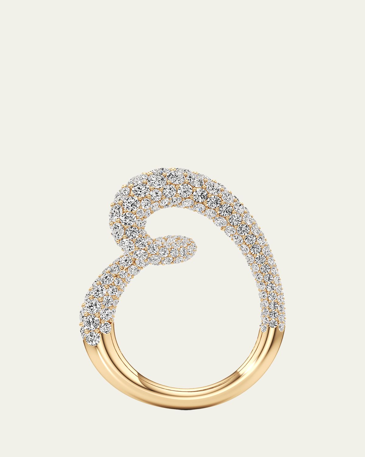 Unsaid Whirlwind Half Lab-Grown Diamond Pave Ring in 18K Yellow Gold