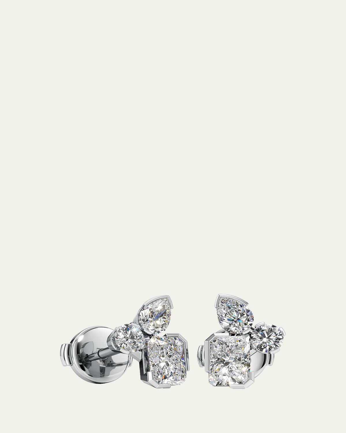 Unsaid Meta Lab-Grown Diamond Cluster Stud Earrings
