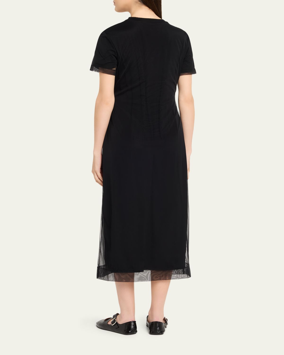 Simone Rocha Layered Liquid Cotton Midi T-Shirt Dress | Thumbnail 3