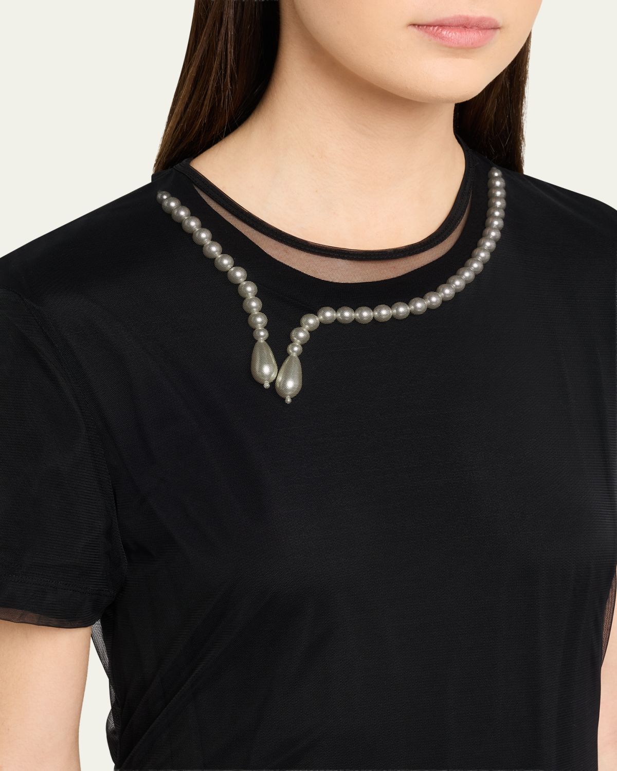 Simone Rocha Layered Liquid Cotton Midi T-Shirt Dress | Thumbnail 5