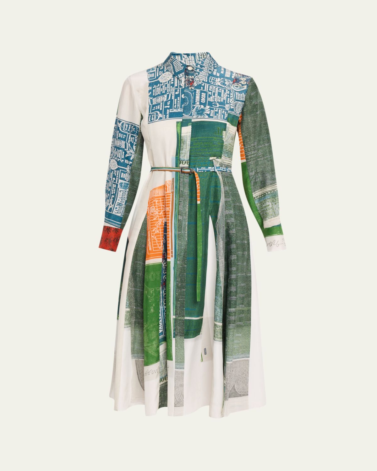 Jason Wu Collection x Robert Rauschenberg Sandwashed Silk Midi Shirtdress
