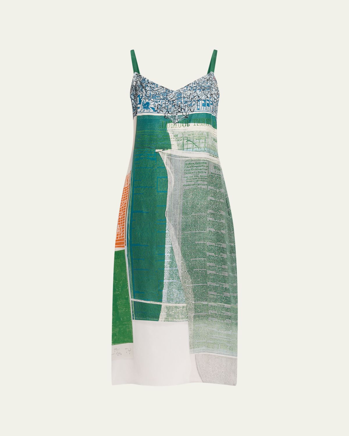 Jason Wu Collection x Robert Rauschenberg Platter-Print Midi Slip Dress