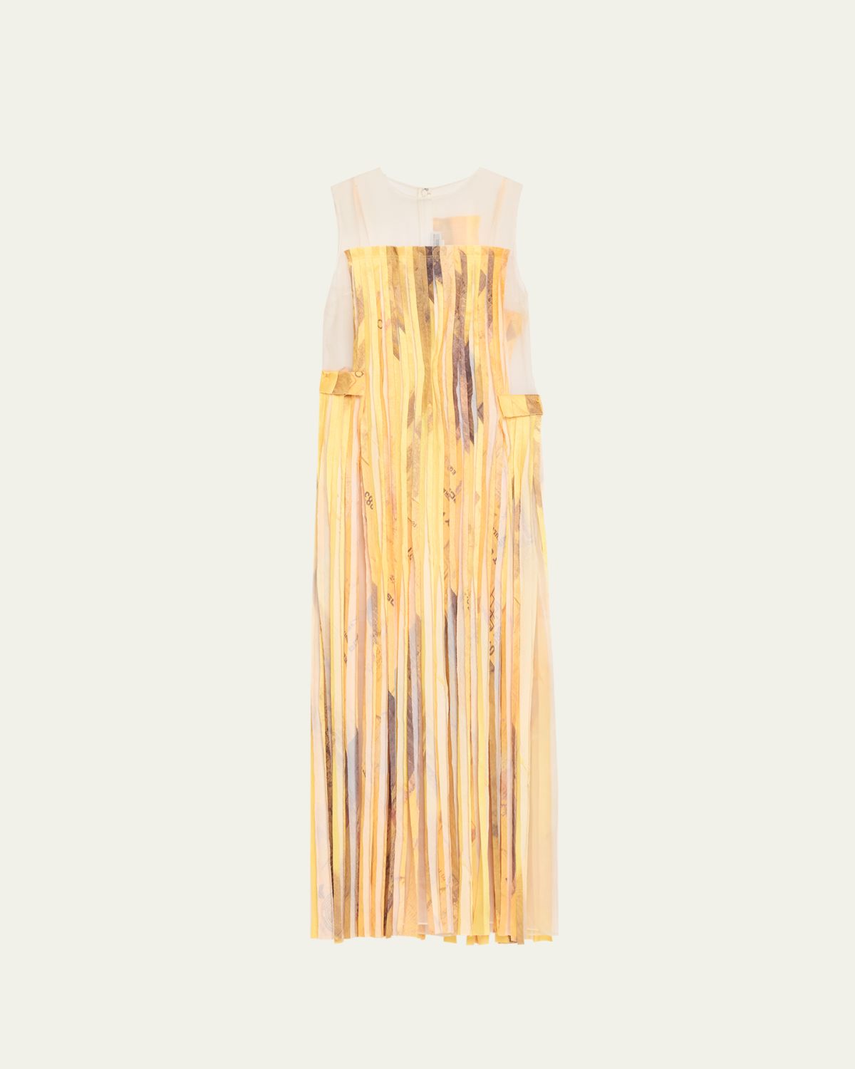 Jason Wu Collection Sleeveless Strip Tank Gown with "Sulphur Bank" Artwork by Robert Rauschenberg