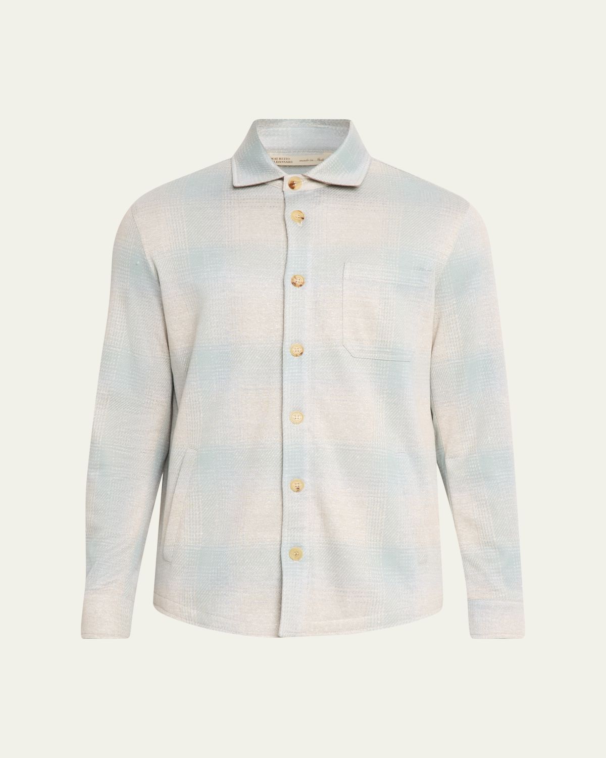 Maurizio Baldassari Men's Plaid Overshirt with Pockets | Thumbnail 6 Maurizio Baldassari Men's Plaid Overshirt with Pockets | Thumbnail 6