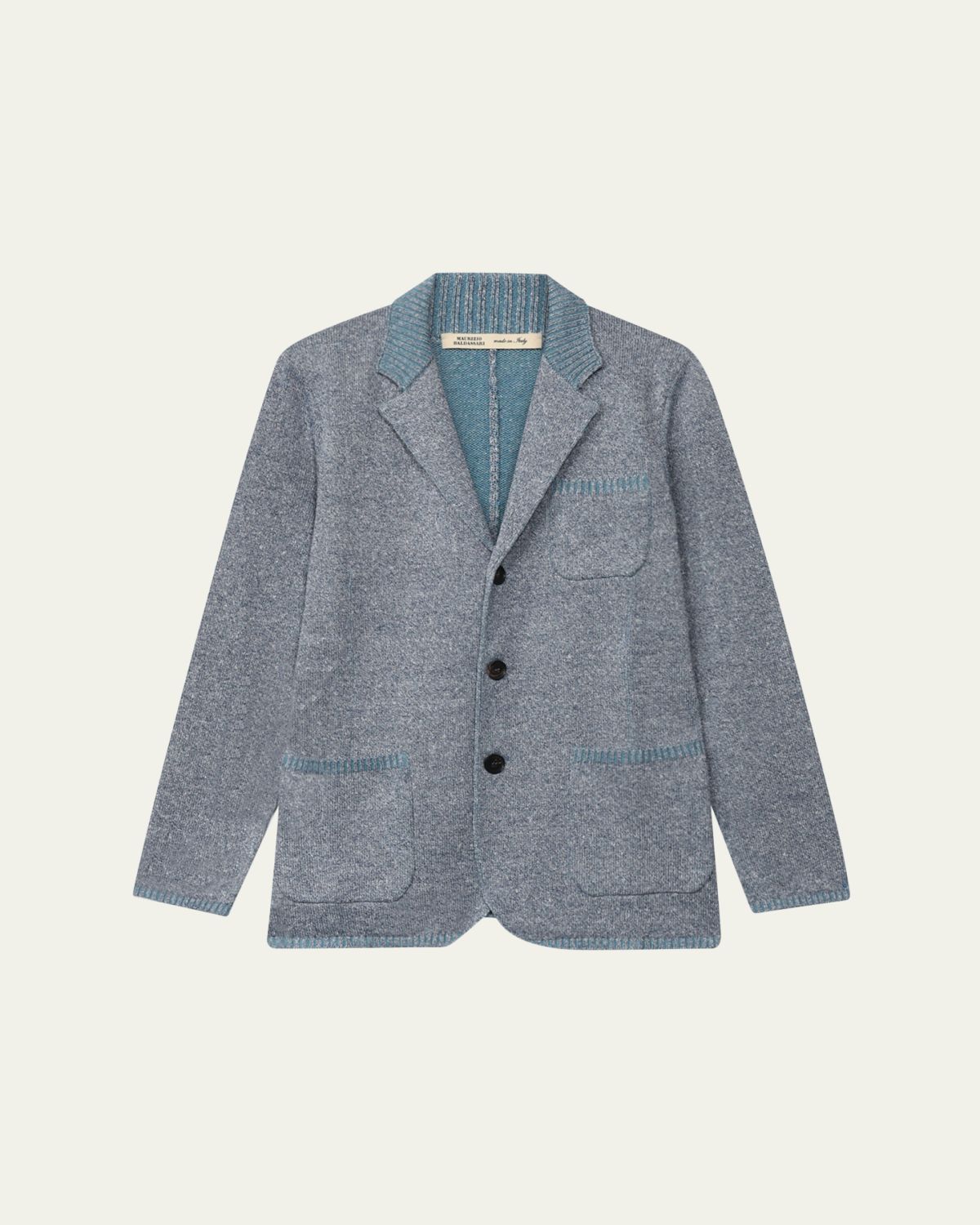 Maurizio Baldassari Men's Vanise Rib Knit Blazer Jacket