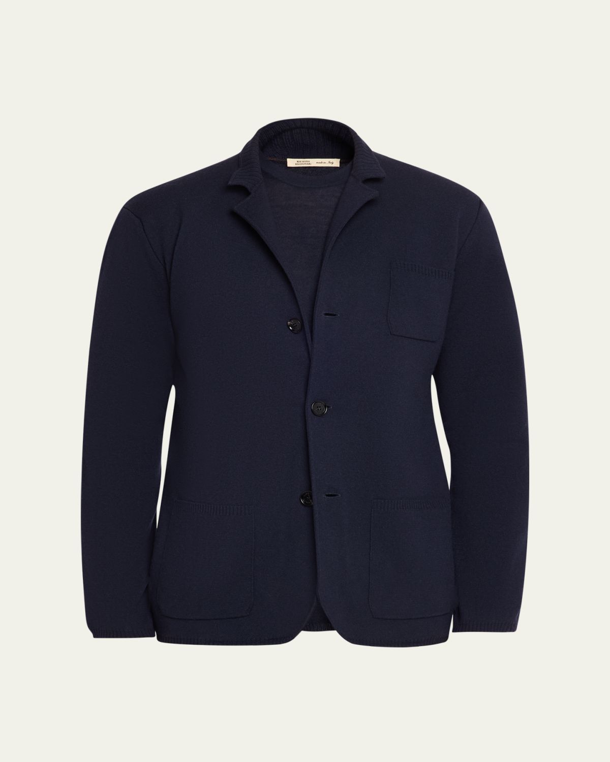 Maurizio Baldassari Men's Cashmere Knit Patch-Pocket Blazer