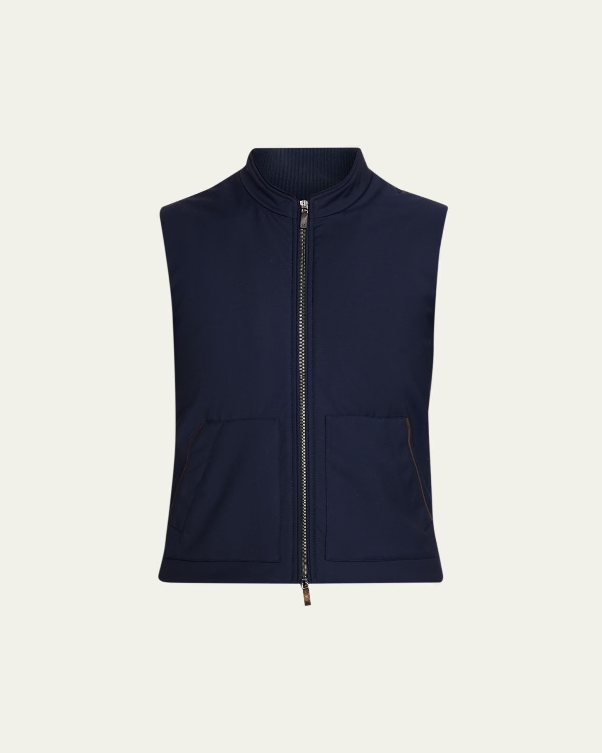 Maurizio Baldassari Men's Summer Full-Zip Vest with Knit Sides
