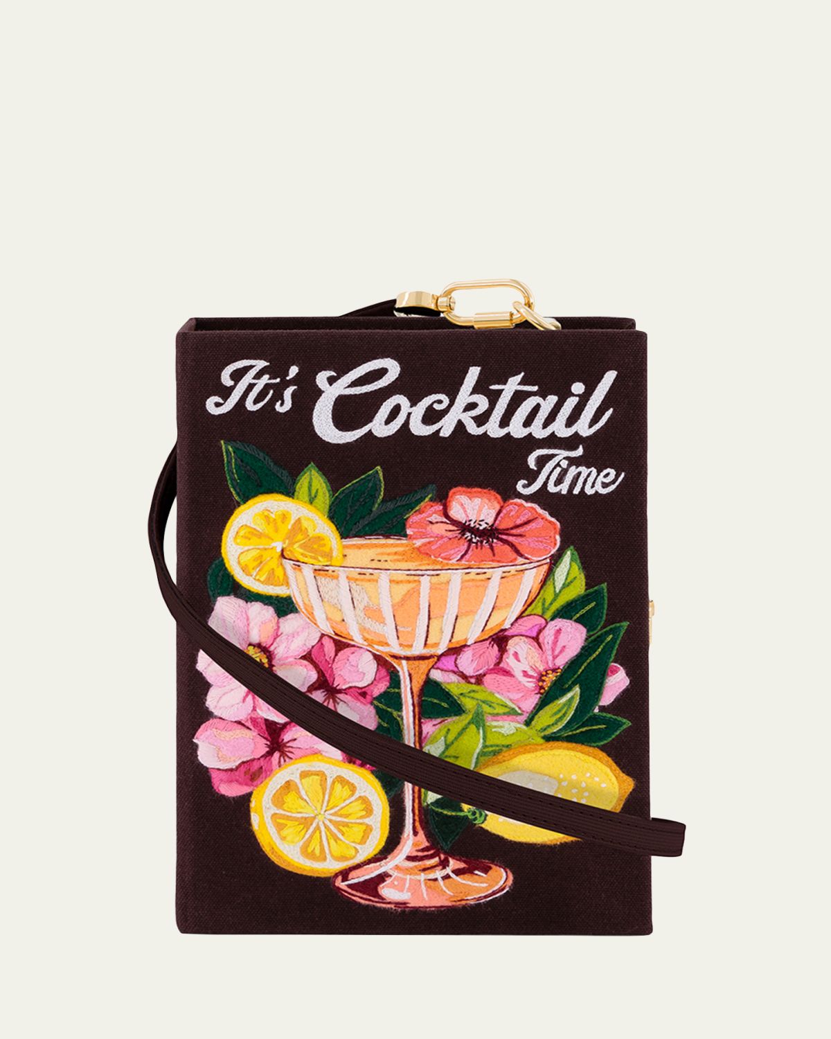 Olympia Le-Tan It's Cocktail Time Book Clutch Bag with Strap