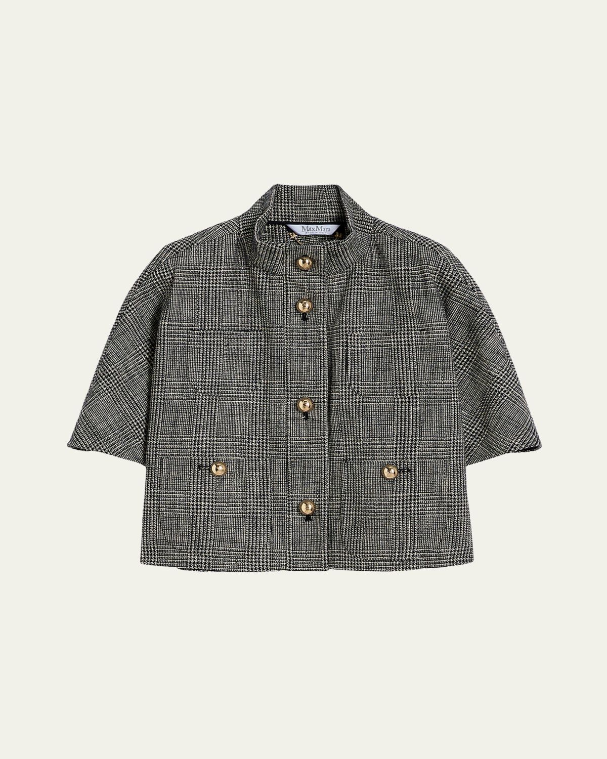 Max Mara Glen Plaid Cotton Cloak