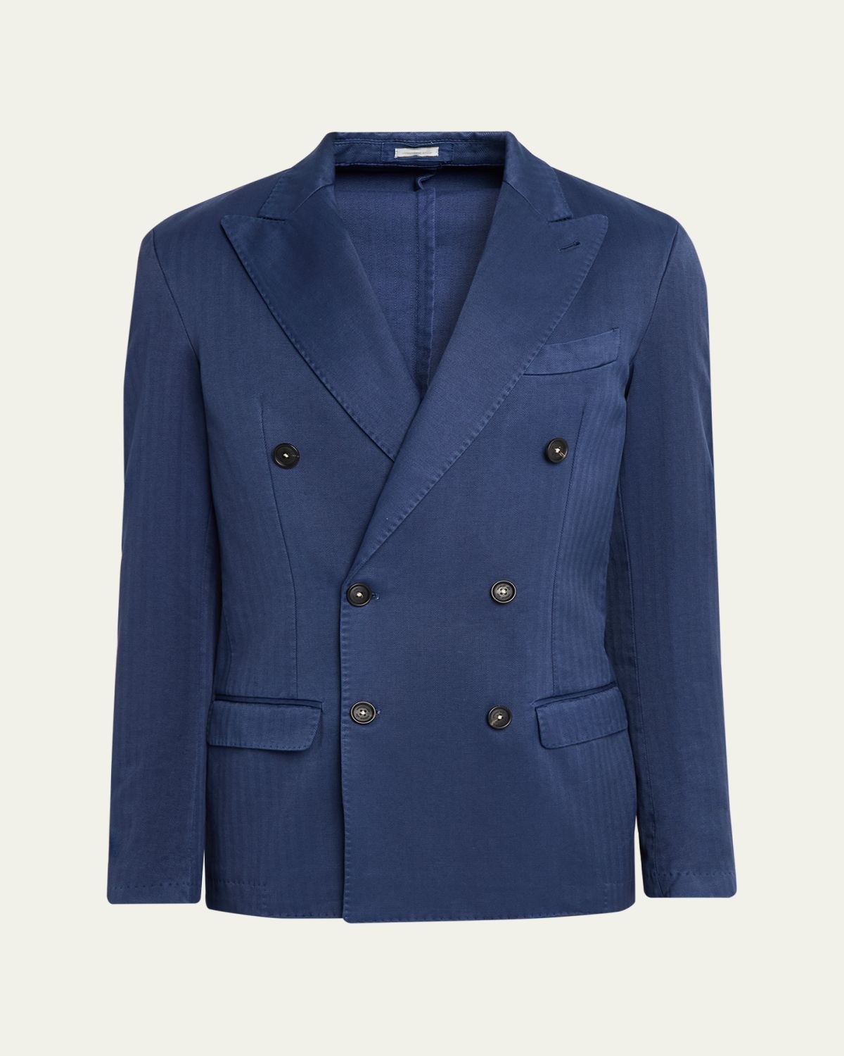 Massimo Alba Men's Wool Micro-Chevron Double-Breasted Blazer