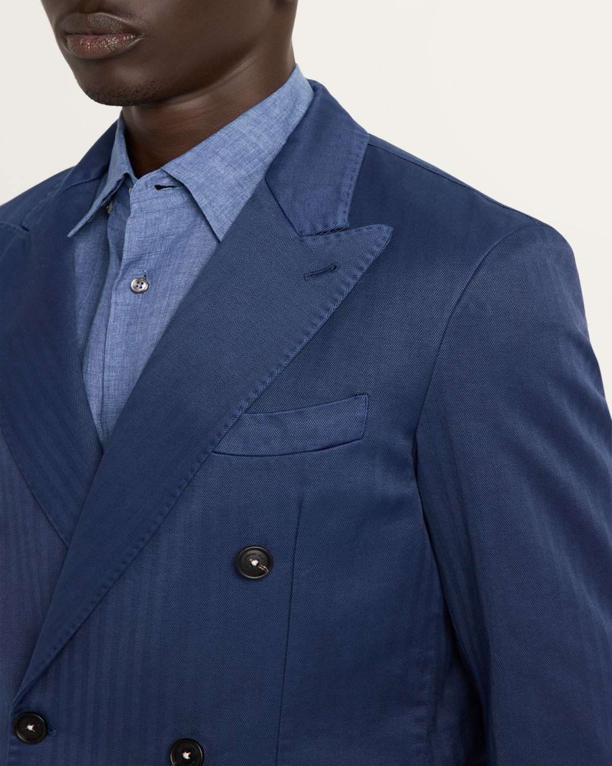 Massimo Alba Men's Wool Micro-Chevron Double-Breasted Blazer | Thumbnail 5 Massimo Alba Men's Wool Micro-Chevron Double-Breasted Blazer | Thumbnail 5