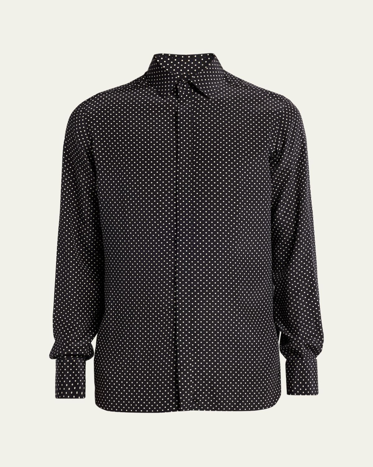 TOM FORD Men's Lyocell Polka Dot French Cuff Sport Shirt | Thumbnail 6 TOM FORD Men's Lyocell Polka Dot French Cuff Sport Shirt | Thumbnail 6