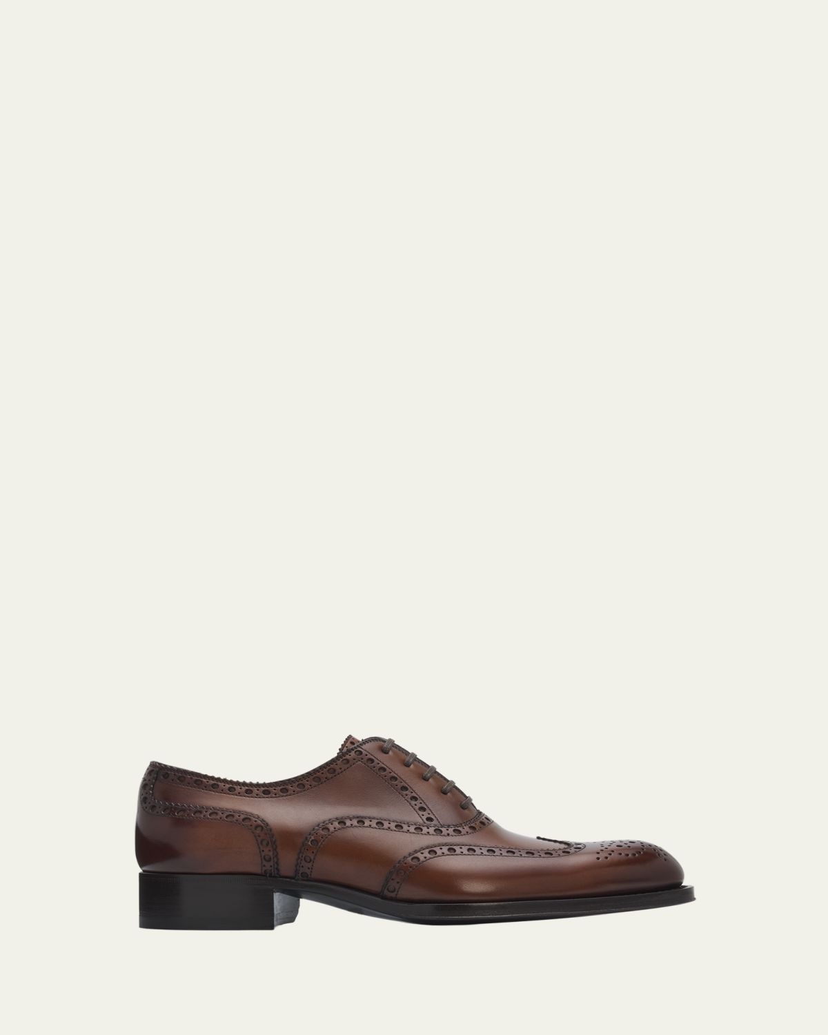 TOM FORD Men's Edgar Burnished Leather Brogue Oxford Shoes