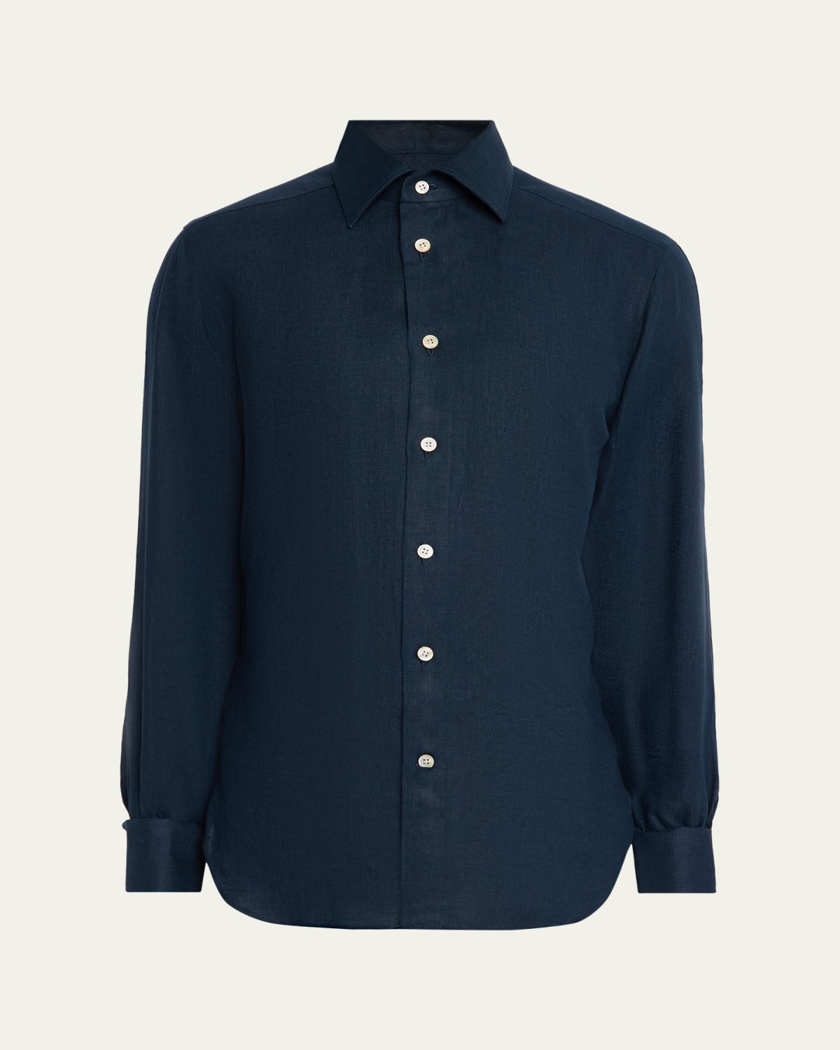 Kiton Men's Linen Button-Down Shirt