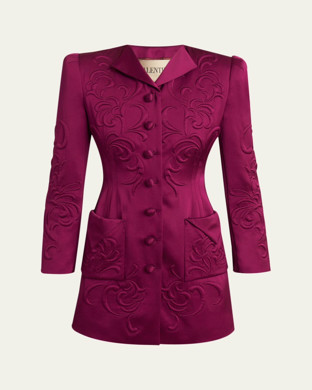 Valentino Garavani Pleated Blazer-Style Mini Dress