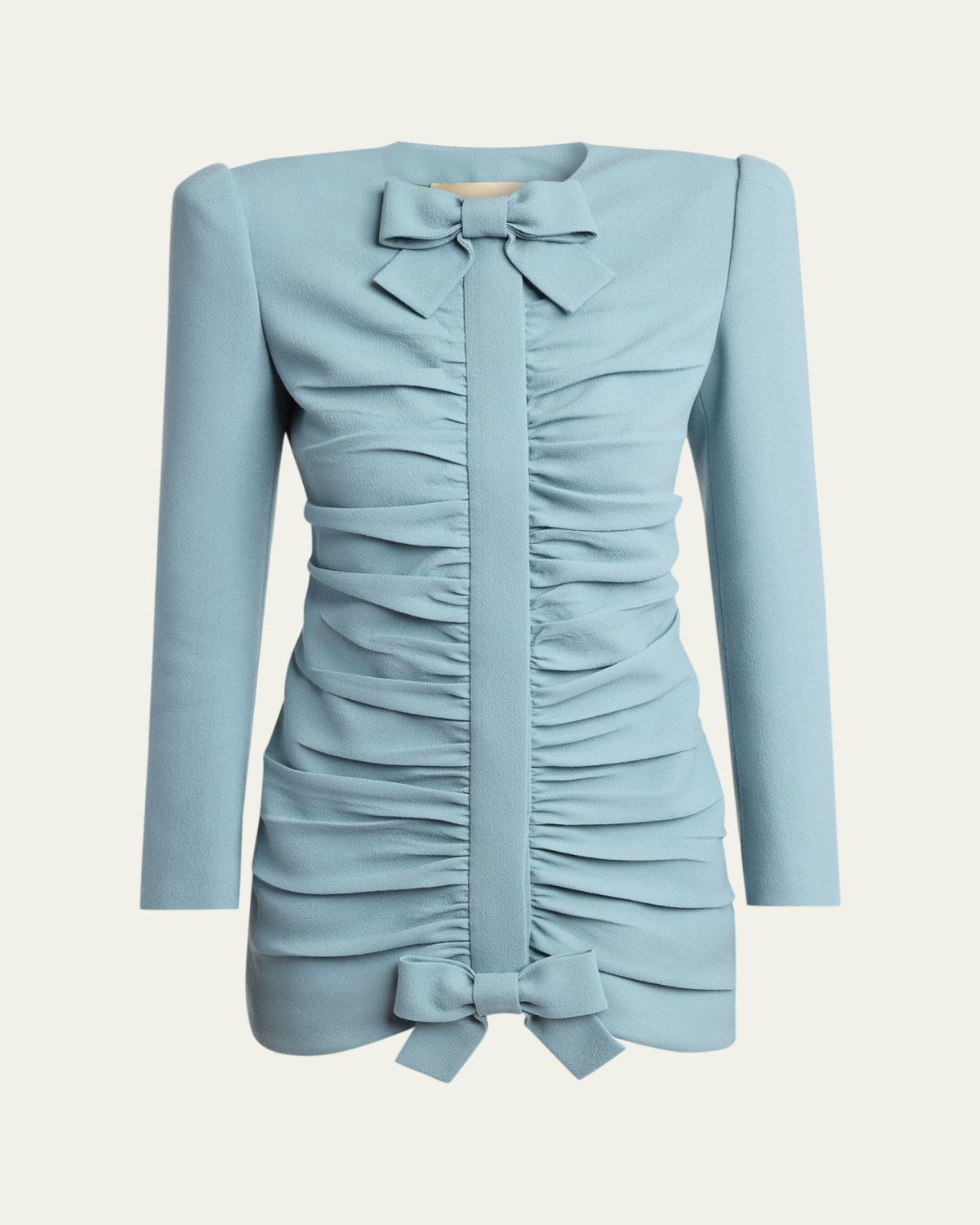 Valentino Garavani Ruched Bow-Embellished Bodycon Mini Dress